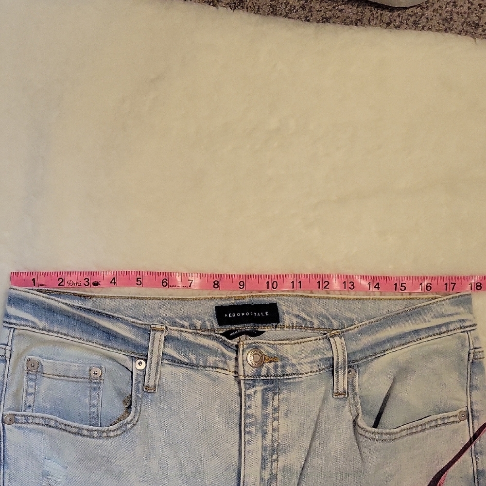 Aeropostare Light Wash Womens Blue Distressed Jeans 16R - Picture 8 of 8